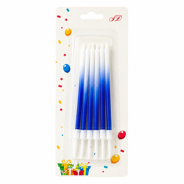 6 Velas azules